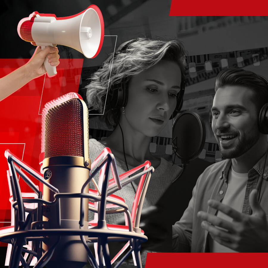 Welsh voice artists recording voiceovers for commercials, video and digital media